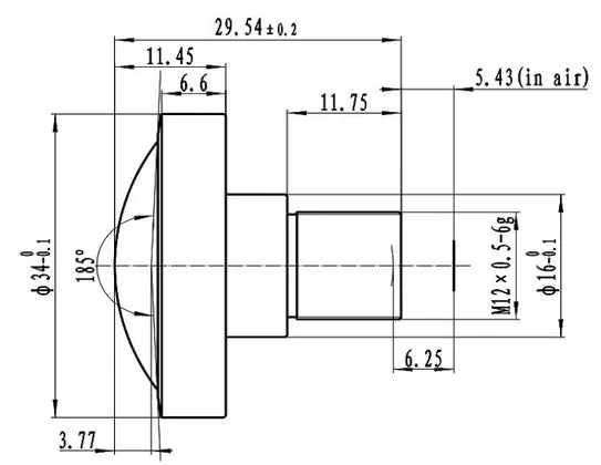 VA-LM12-12MP-1.85MM-F2.0-018-FISH Lens M12-mount Mechanical drawing 3