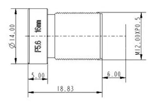 VA-LM12-12MP-16MM-F5.6-017 Lens M12-mount Mechanical drawing 3