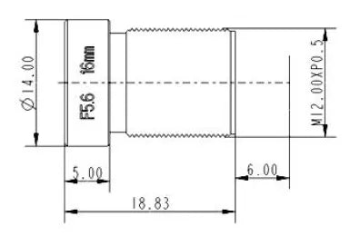 VA-LM12-12MP-16MM-F5.6-017 Lens M12-mount Mechanical drawing 3