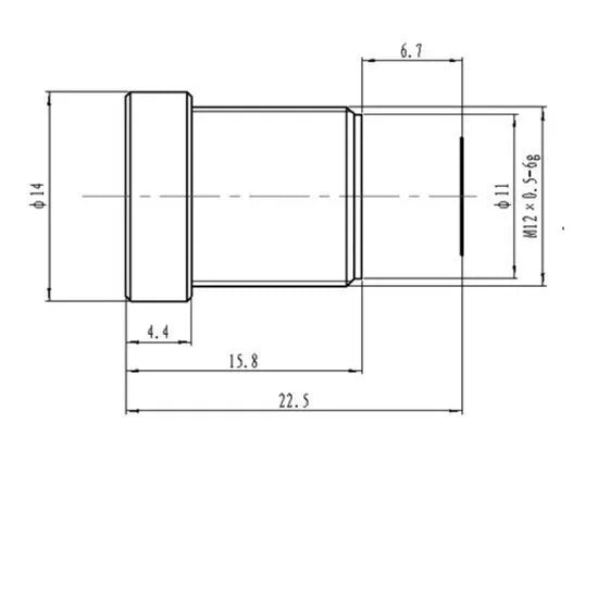 VA-LM12-5MP-16MM-F2.0-020 Lens M12-mount Mechanical drawing 3