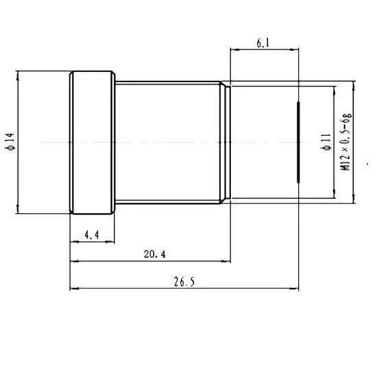 VA-LM12-5MP-25MM-F2.4-020 Lens M12-mount Mechanical drawing 3