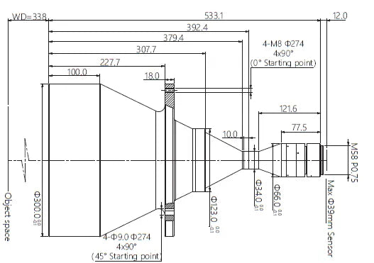 VA-LM58-TC-0-0.151X-WD338-39C Lens telecentric 2