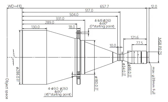 VA-LM58-TC-0-0.163X-WD410-39C Lens telecentric 2