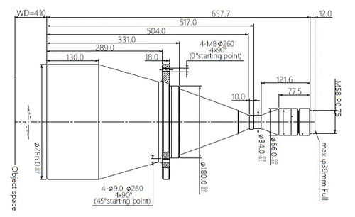 VA-LM58-TC-0-0.163X-WD410-39C Lens telecentric 2
