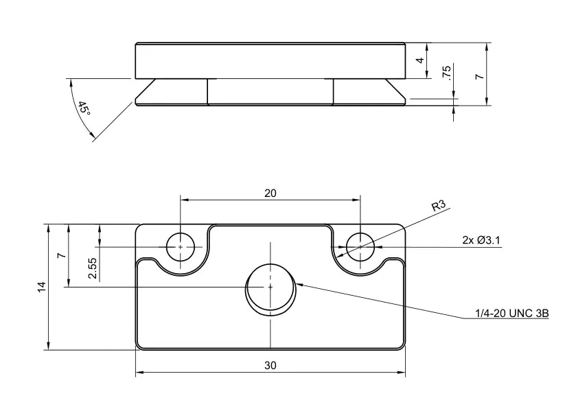 VA-MCPT-20x0-ALU, Tripod Mounting Plate 20x0