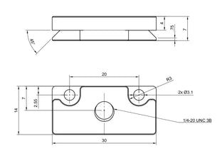 VA-MCPT-20x0-ALU, Tripod Mounting Plate 20x0