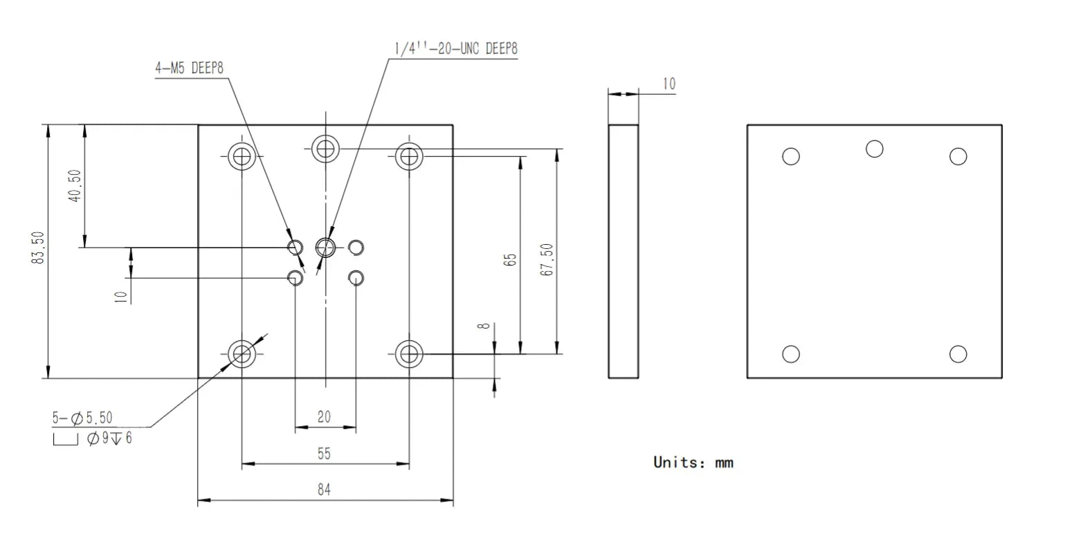 VA-MCPT-55x67-ALU Mech Drawing