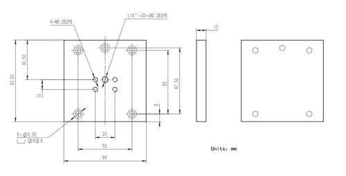 VA-MCPT-55x67-ALU Mech Drawing