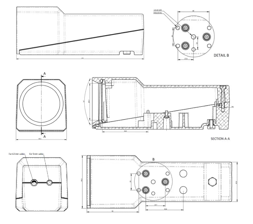 Boîtier de Caméra de Vision industrielle en aluminium – Longueur fixe, VA-MVEC-367-ALU