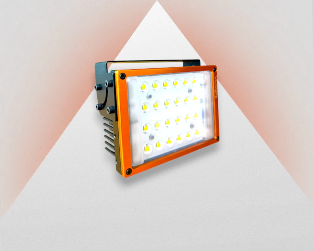 LED-spot blå, 90 / 60 / 30 grader, 24V / 36W, VA-SL-90x80-B470