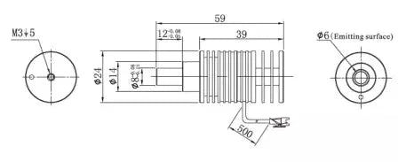 VA-SLC-8MM-W-12V Led spot Mechanical drawing 3