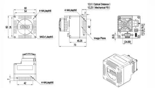 VALINE-1K1-M42-30GM-TF-SWIR Camera Linescan Mechanical drawing 3