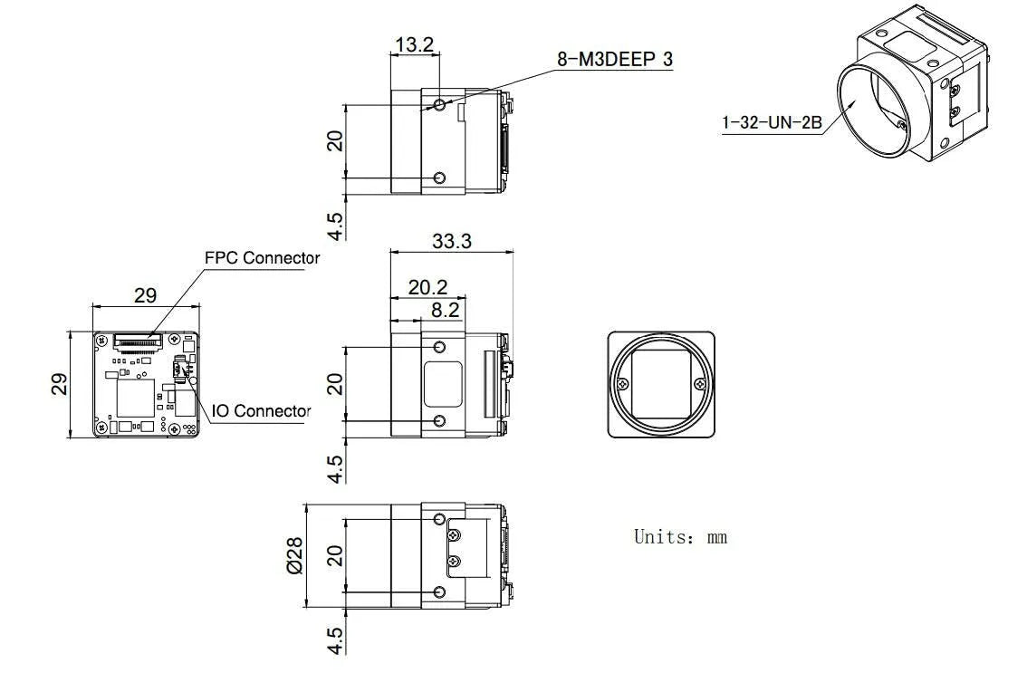 VEN-1220-32U3C-FPC Camera USB3 Vision FPC 5