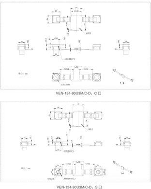 VEN-134-90U3C-D Camera USB3 Vision Mechanical drawing 4