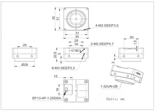 VEN-161-61U3C-M01 Camera USB3 Vision Mechanical drawing 4