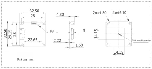 VEN-161-61U3M-M06 Camera USB3 Vision Mechanical drawing 4