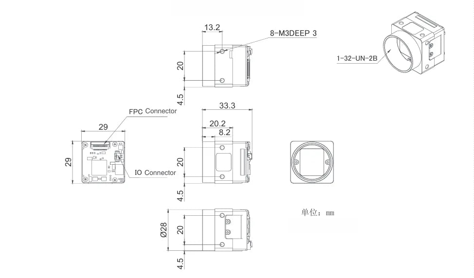 VEN-230-168U3C-FPC Camera USB3 Vision FPC 6