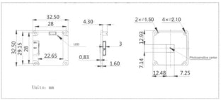 VEN-505-36U3M-M06 Camera USB3 Vision Mechanical drawing 3