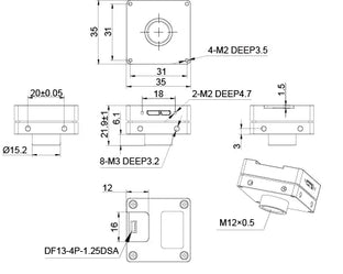 VEN-830-22U3M-M05 Camera USB3 Vision Mechanical drawing 5