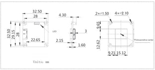 VEN-830-22U3M-M06 Camera USB3 Vision Mechanical drawing 3