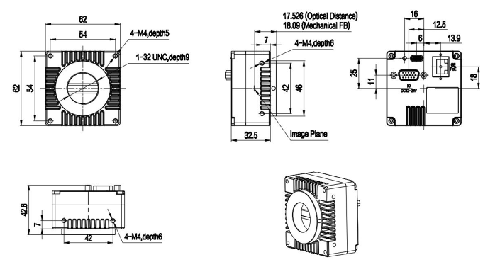 VALINE-2K3-CM-48GC-P, 2048x3, 48kHz, 7um, C-mount, GigE, Color, PoE