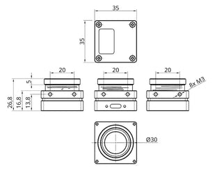Uvc Line Drawing 12MP UVC Machine Vision Camera IMX577 C-mount | VA-UVC-12MP-30U2C-M01